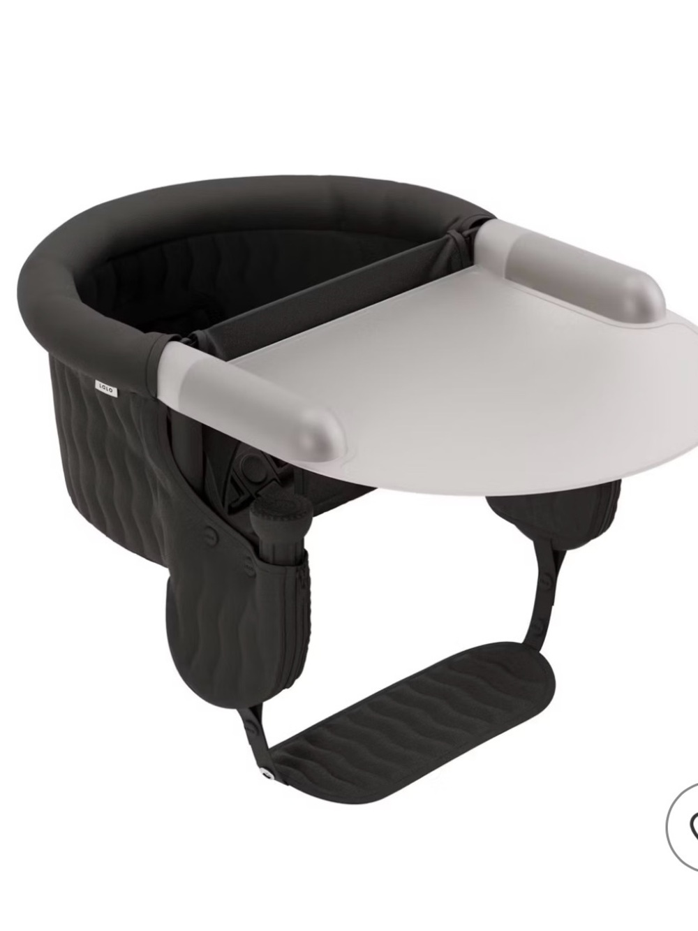 Lalo The Hook-On High Chair with Attachable Silicone Tray - Black
